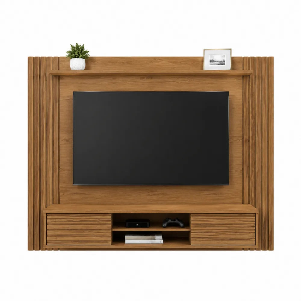 Ścienna szafka RTV z dębowej płyty MDF 200x150x35cm