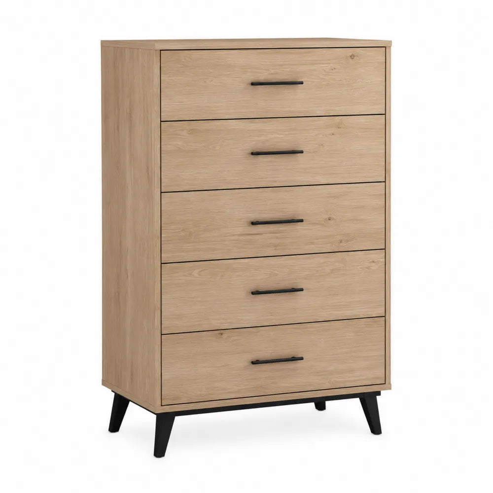 Komoda drewniana z 5 szufladami 80x120x45 cm