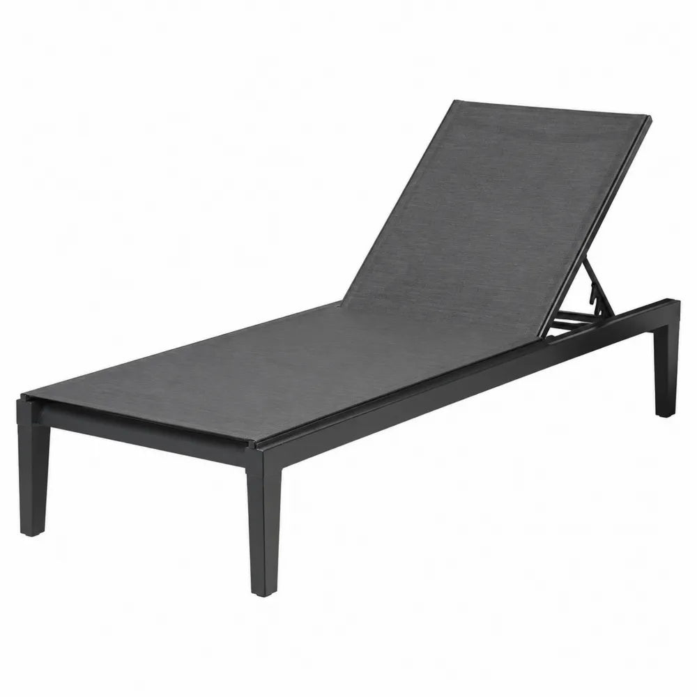 Leżak ogrodowy aluminiowy czarny 200x65 cm