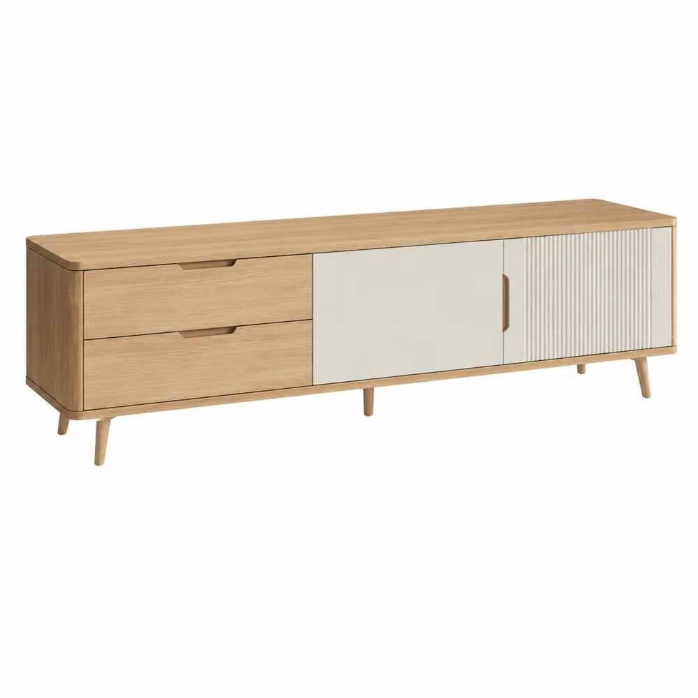 Szafka RTV drewniana z szufladami i drzwiami 180x45x50 cm
