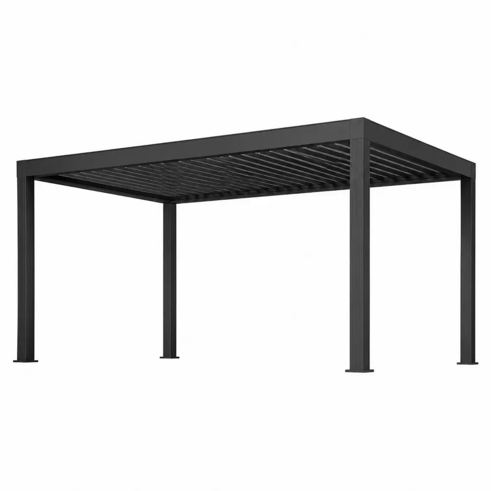 Altana ogrodowa aluminiowa zadaszenie prostokątne antracyt 400x300x250 cm